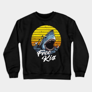 Retro Sun Shark Kiss Crewneck Sweatshirt